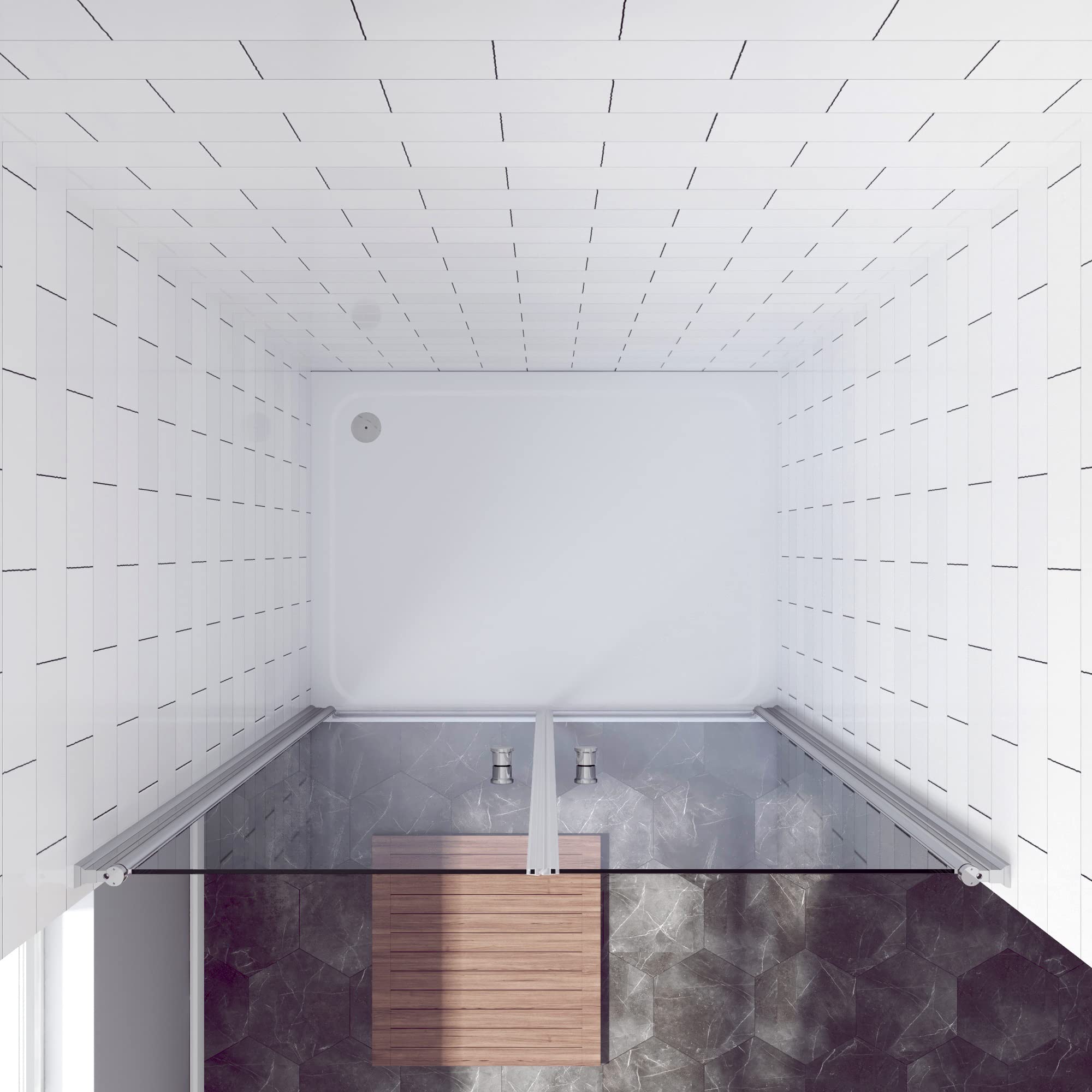 Duschtür Glas Nische Pendeltür Dusche 90 cm Verstellbereich 88-91 cm Höhe 197 cm Duschabtrennung Nischentür Chromoptik 6 mm Sicherheitsglas klar mit Nanobeschichtung