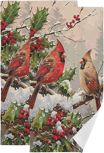 Miniatura 20 de Pfrewn Juego de 2 toallas de mano con diseño de muñeco de nieve de invierno, conos de pino de copo de nieve, color azul, toalla de baño de Navidad