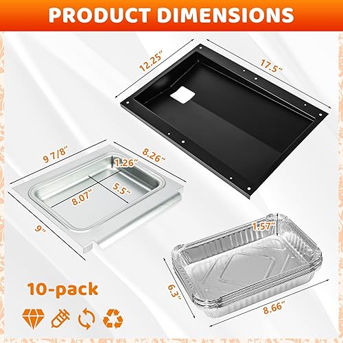 Vista 6 de Uniflasy Bandeja de grasa 69804 con bandeja de captura 67047 para parrillas de gas Weber Spirit serie 300, Spirit E310 E320 E330 S310 S320 S330