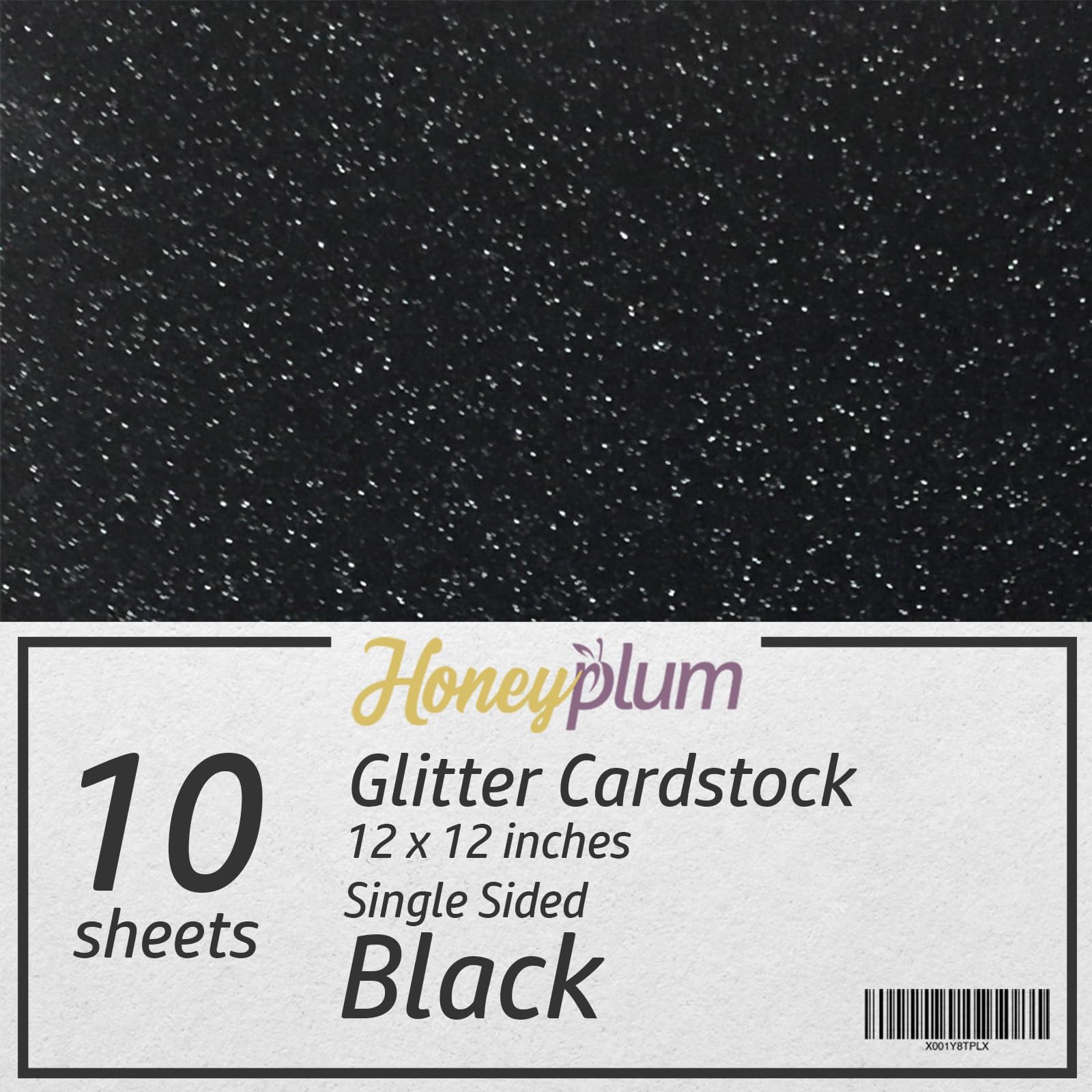 Black Glitter Cardstock 12 x 12, Paper for Cricut, Thick
