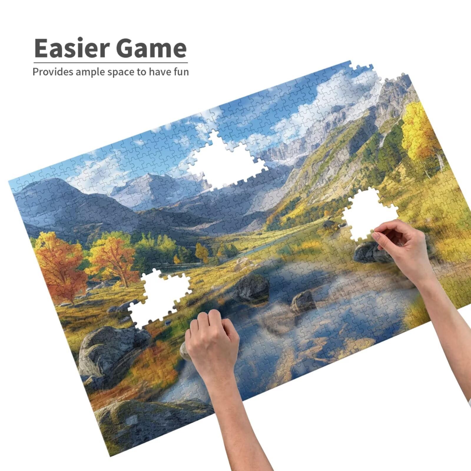Puzzles Paisaje 1000 Adultos, Puzzle Montaña con Cajas y Cartel, Juego Clásico de Puzzle Arte para Entretenimiento Adultos, Regalos de Decoración del Hogar para Pasatiempos Creativos de Mujeres 2T-804