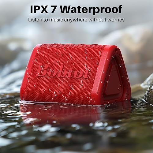 Miniatura 3 de Bobtot Altavoz Bluetooth portátil inalámbrico, IPX7 pequeño altavoz de ducha impermeable, tiempo de reproducción de 15 horas, sonido fuerte y