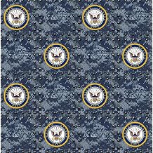 United States Navy Fabric Officially Licensed U.S. Navy Cotton Quilting Fabric by Sykel Enterprises, Precut Yardage for Sewing & Crafts Grate