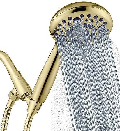 G-Promise Handheld Shower Head High Pressure 6 Spray Settings, Detachable Hand Held Showerhead 4.9