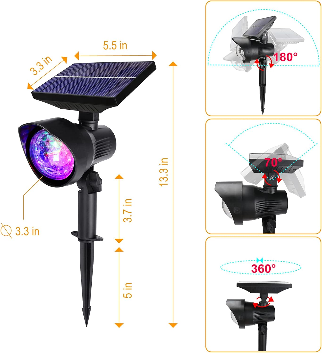 Waterproof Trampoline Lights - Trampoline LED Lights Solar Powered with Auto On/Off for 10Ft, 12Ft, 13Ft, 14Ft, 15Ft, 16Ft Trampoline - Outdoor Game Trampoline Accessories, Good Gift for Kids.