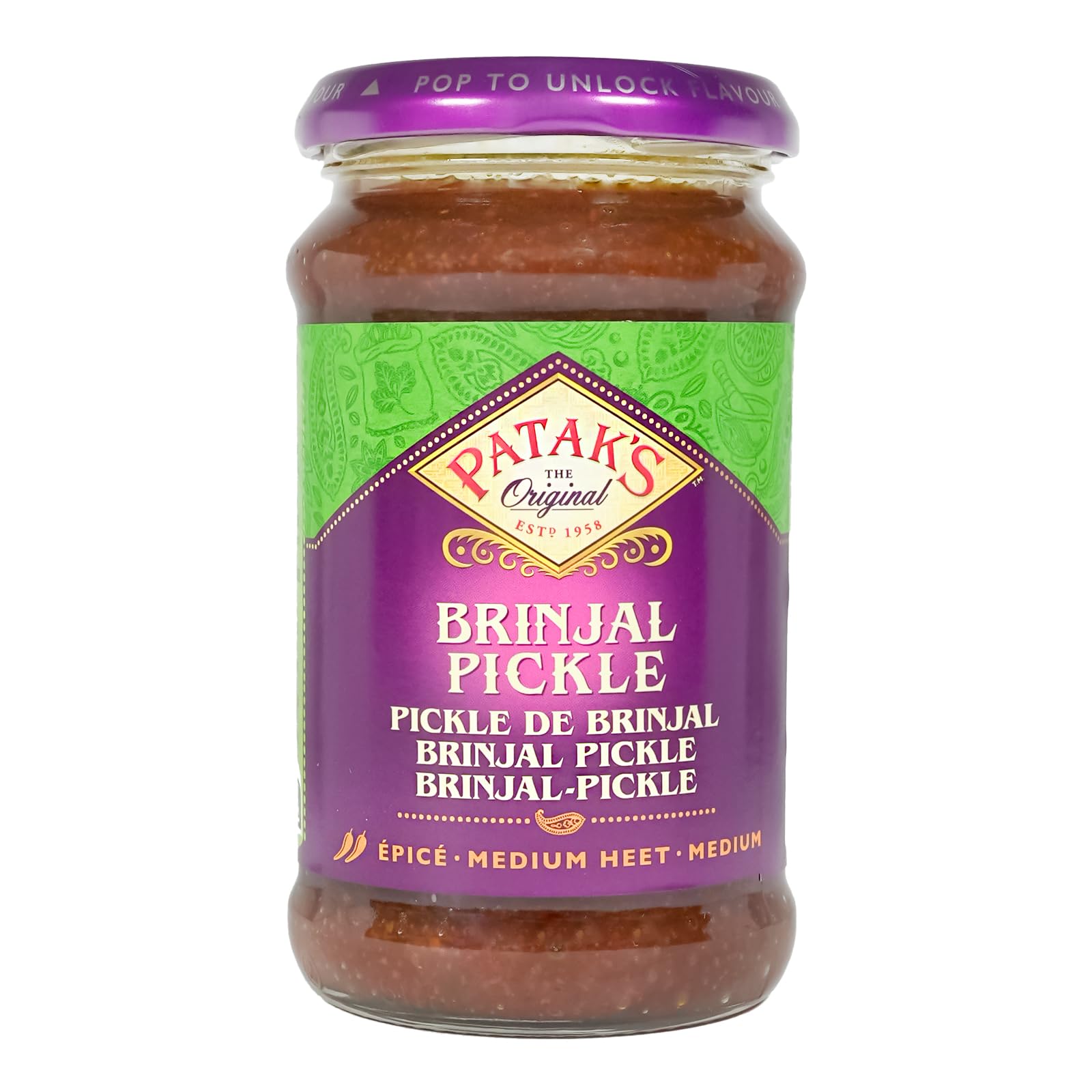 6er Pack (6x312g) Patak´s Brinjal Auberginen Pickle (Papa Vo®)