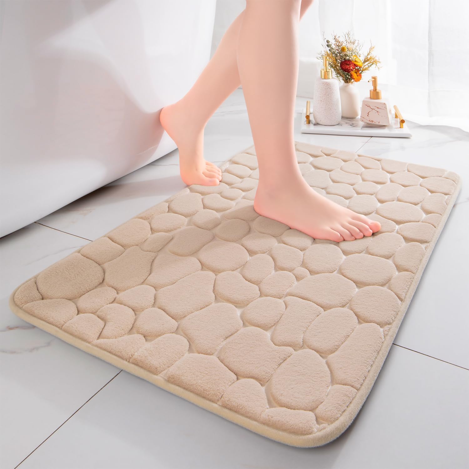 chakme Memory Foam Bath Mat, Extra Soft NonSlip Bathroom Mat, Super