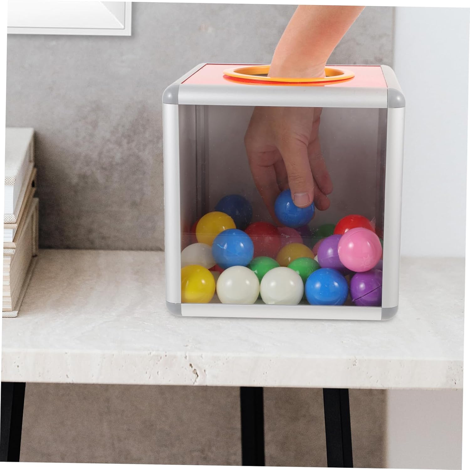 KICHOUSE Raffle Ticket Box Random Color Donation Box for Fundraising Voting and Suggestions Sturdy Storage Container Open Slot for Easy Access