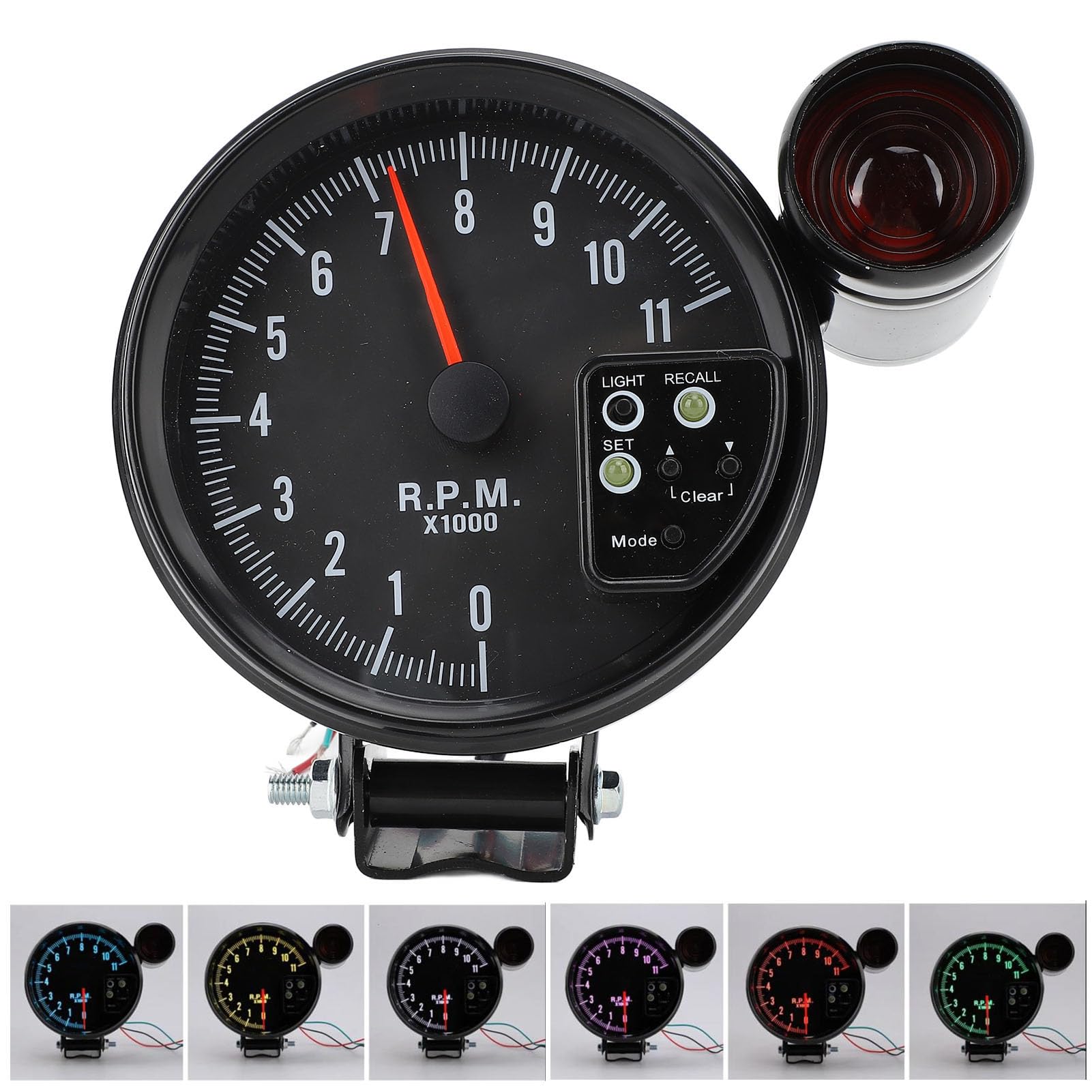 Haofy Tacómetro Automático 7 Color Display Instalación Segura para Conductores Diarios 11 Rango