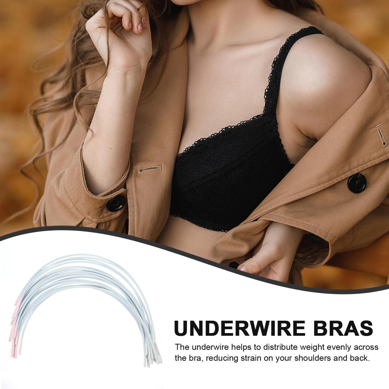 BEBEMOKO 10 Pairs Bra Underwire Replacement C Cup Wire Bras for Women DIY Sewing Lingerie Accessories