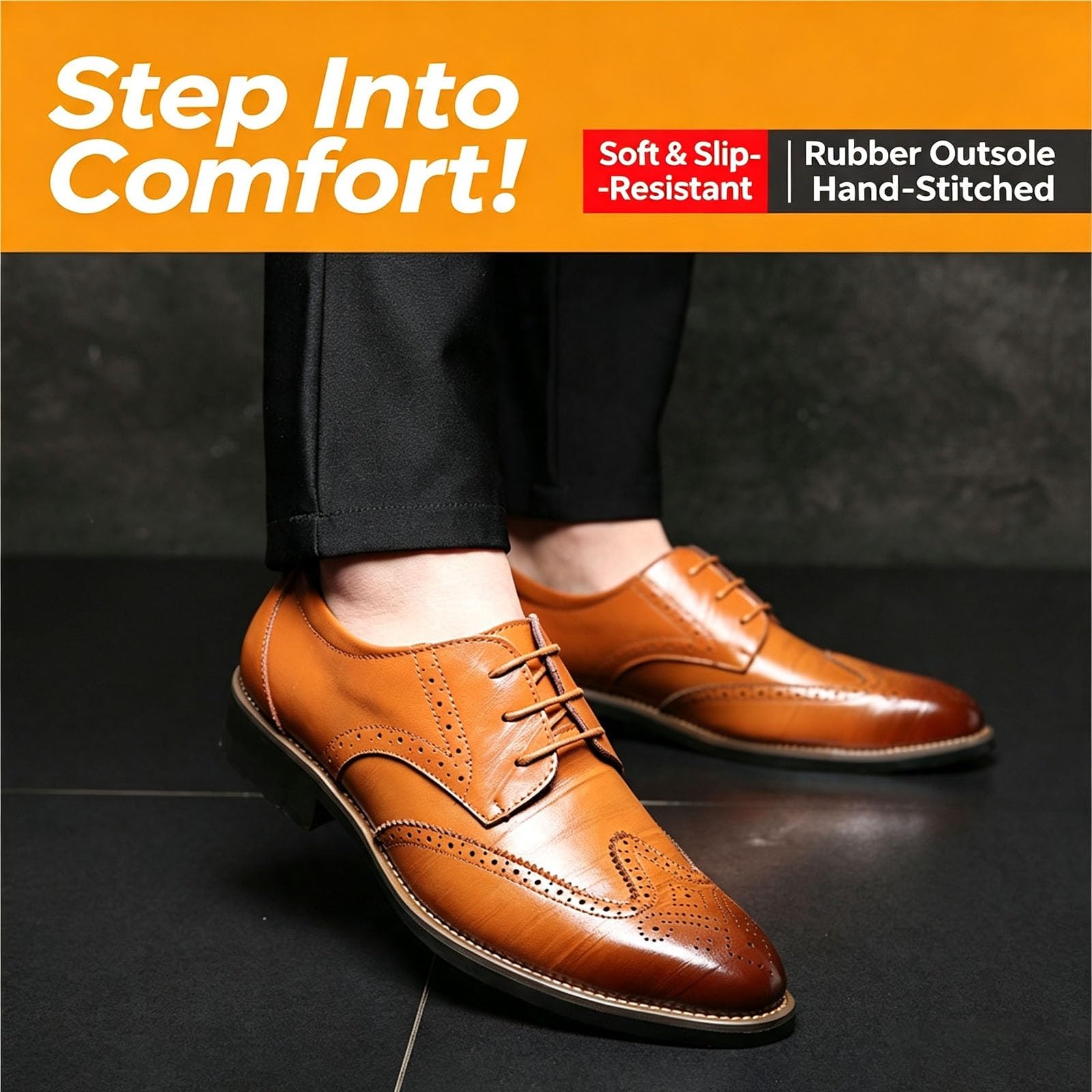 Scarpe Eleganti da Uomo, Rifinite A Mano Oxford Cerimonie