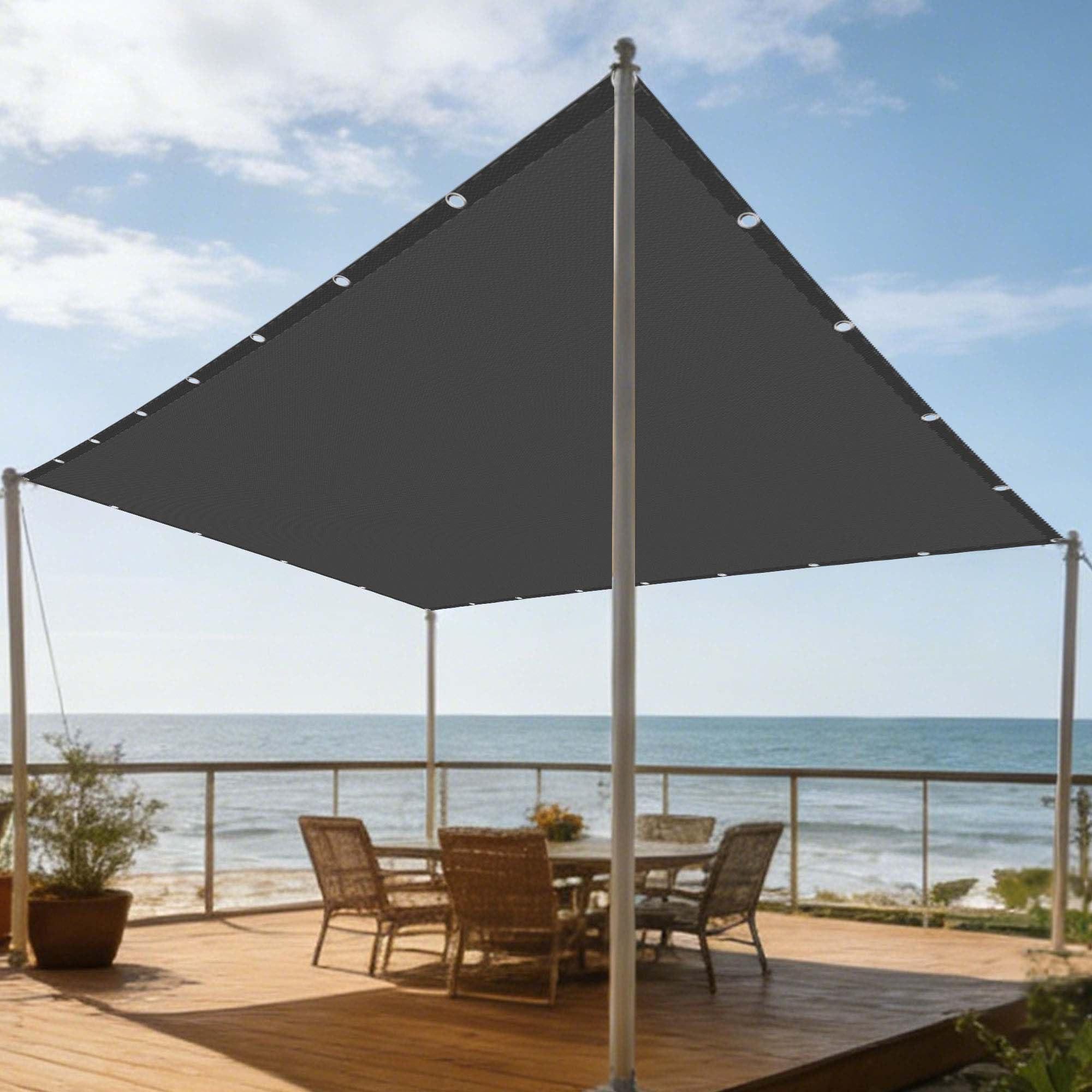 Voile d'ombrage rectangulaire pour patio et repas conviviaux sur la terrasse