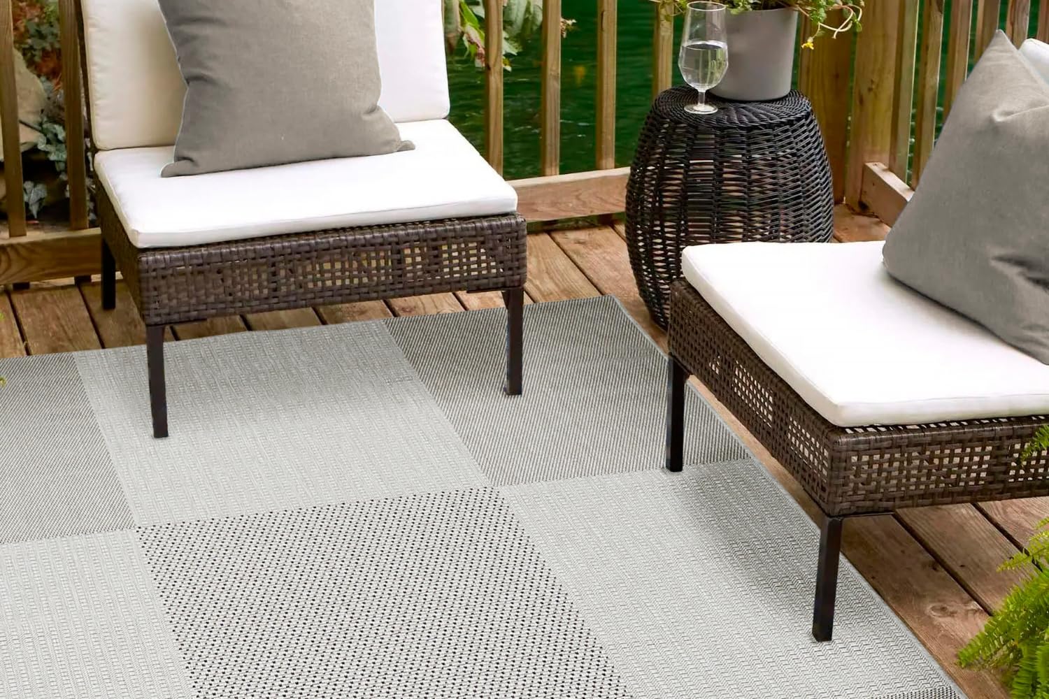 Tapis de balcon imperméable et résistant Arizona andiamo pour l'extérieur gris