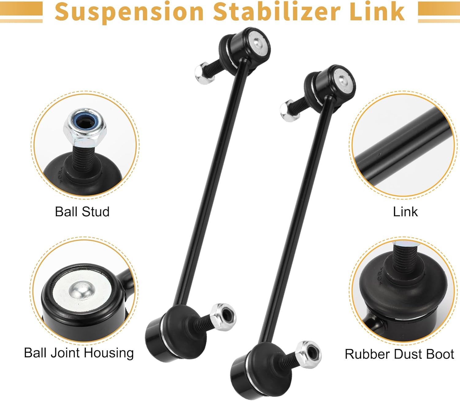 X AUTOHAUX 2pcs Front Sway Bar Links Stabilizer Link Kit for Skoda Roomster for Skoda Fabia No.6Q0411315N/6Q0411315G/6Q0411315F/6Q0411315M/6Q0411315L/6Q0411315J