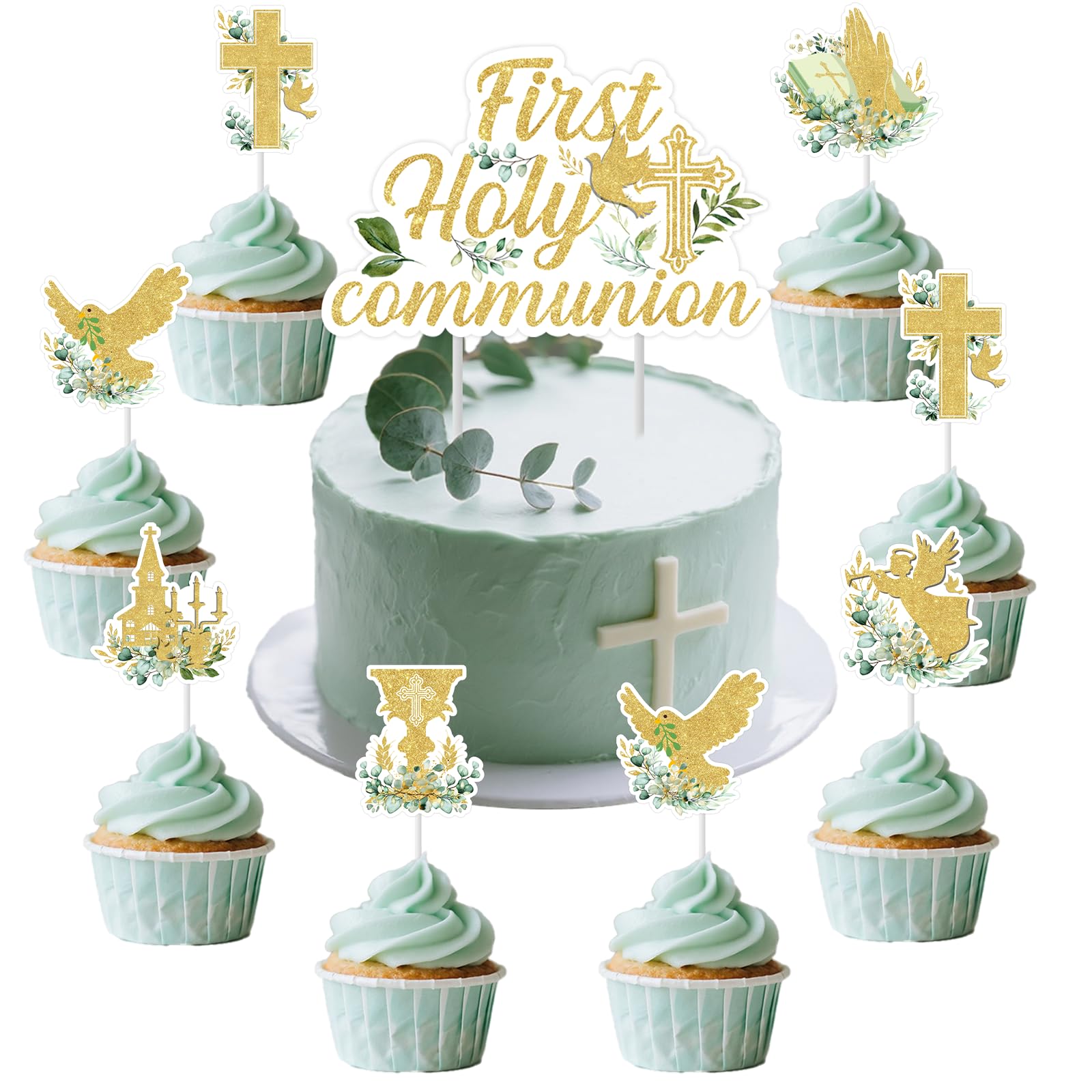 Jollyboom First Holy Communion Decorations Sage Green