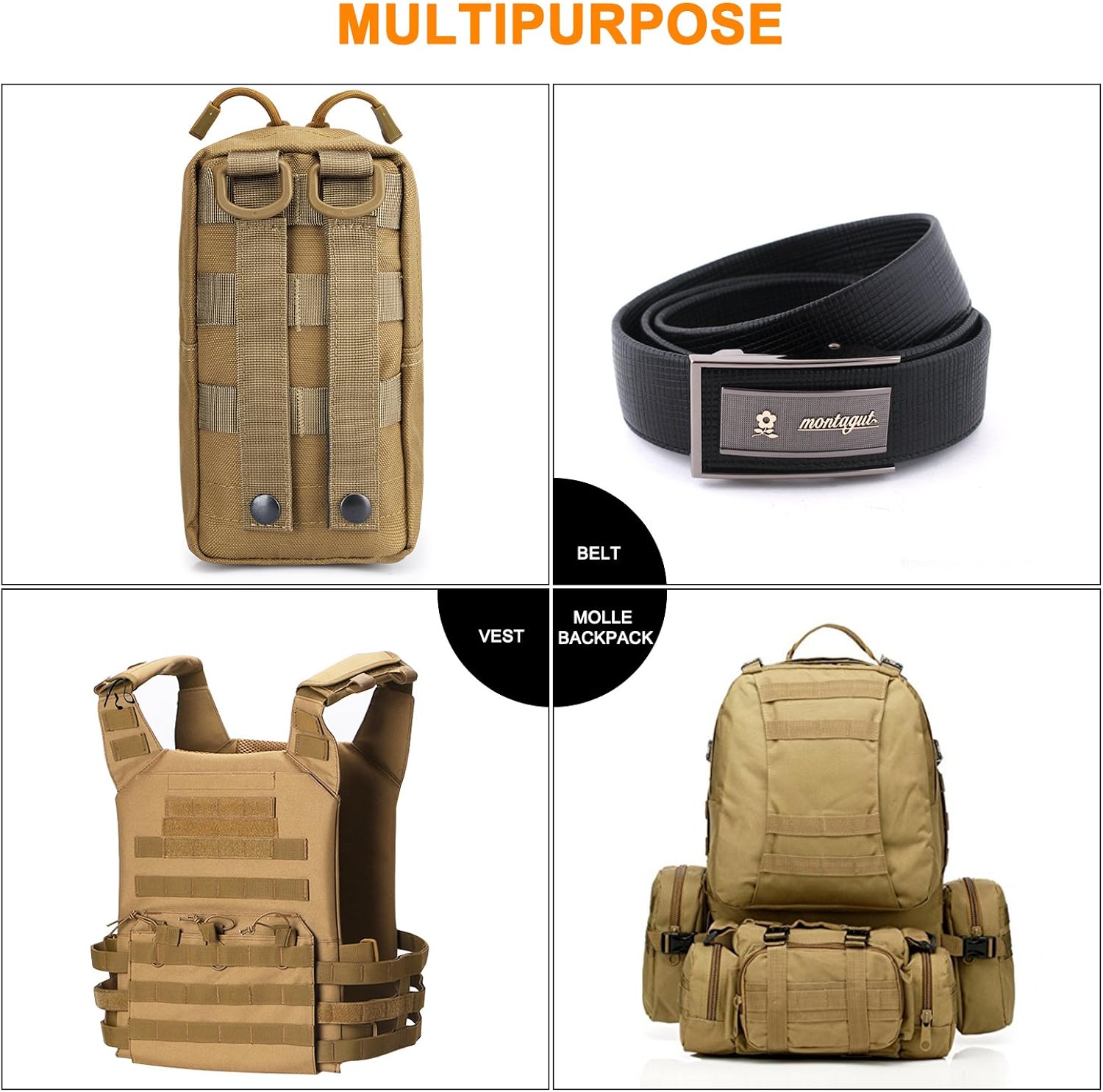 G4Free 2 Pack Tactical Molle Pouches EDC Waist Bag Pack Small Gear Gadget for Vest