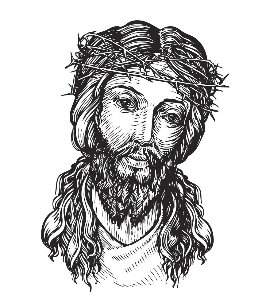 5 Ace Christ with thorny wreath Sticker Poster|Christian religion|Jesus christ psoter|size:12x18 inch,multicolor