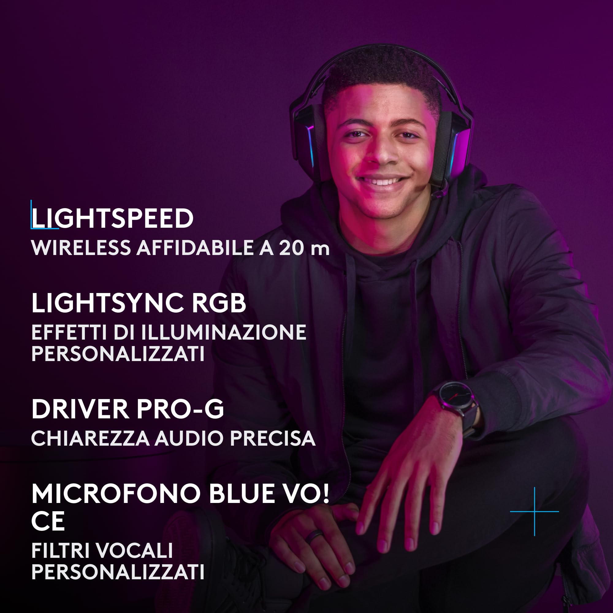 Logitech G Logitech G733 LIGHTSPEED Cuffia wireless con microfono gaming — immagine 10 di 16