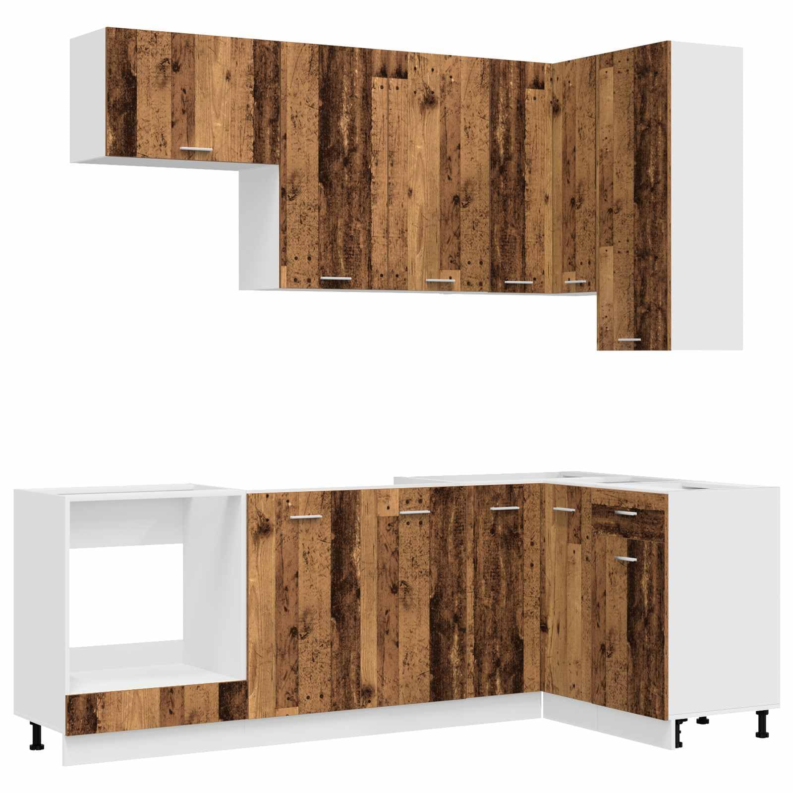 Hothingwell - Unidad de cocina (8 piezas) | Patas ajustables, fijación de pared incluida, diseño moderno, uso interior