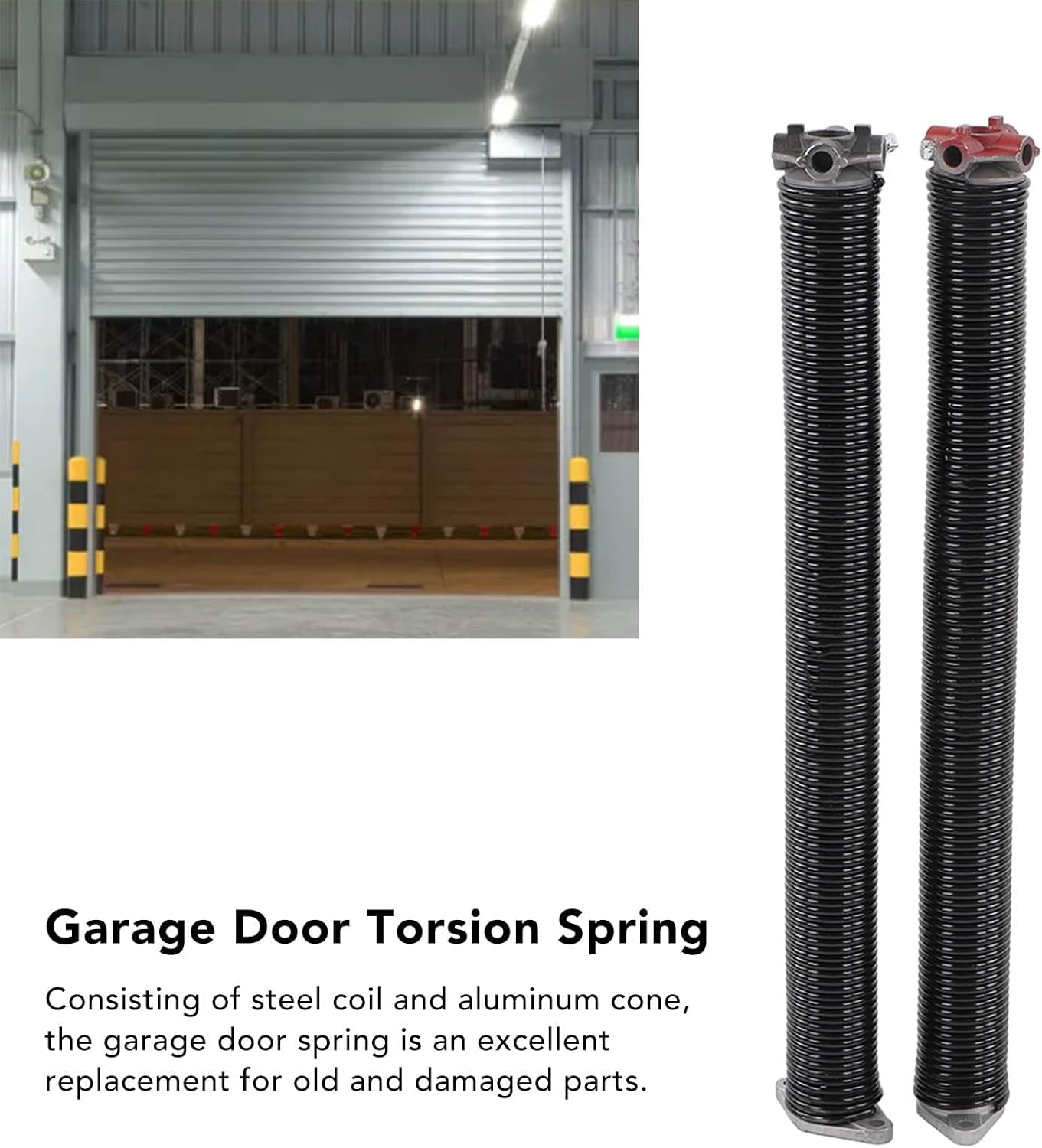 FTVOGUE Garage Door Torsion Spring Heavy Duty Door Springs Replacement Kit Steel Coil Aluminum Cone for Gate Repairing Installing Matintaining (218 x 2"x24")