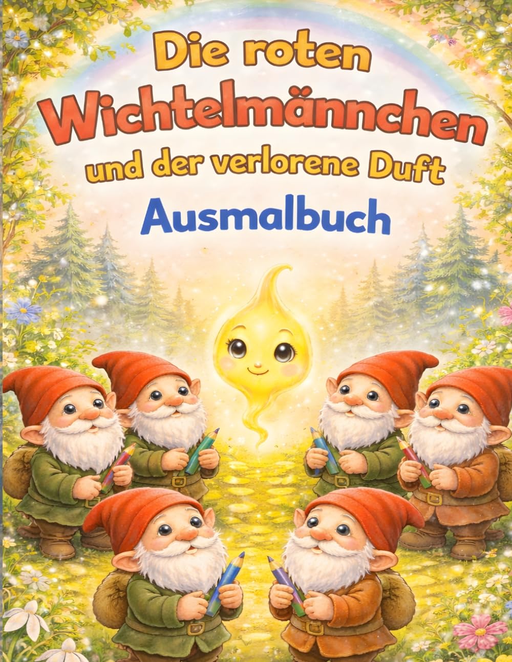 Die roten Wichtelmännchen und der verlorene Duft: Ausmalbuch