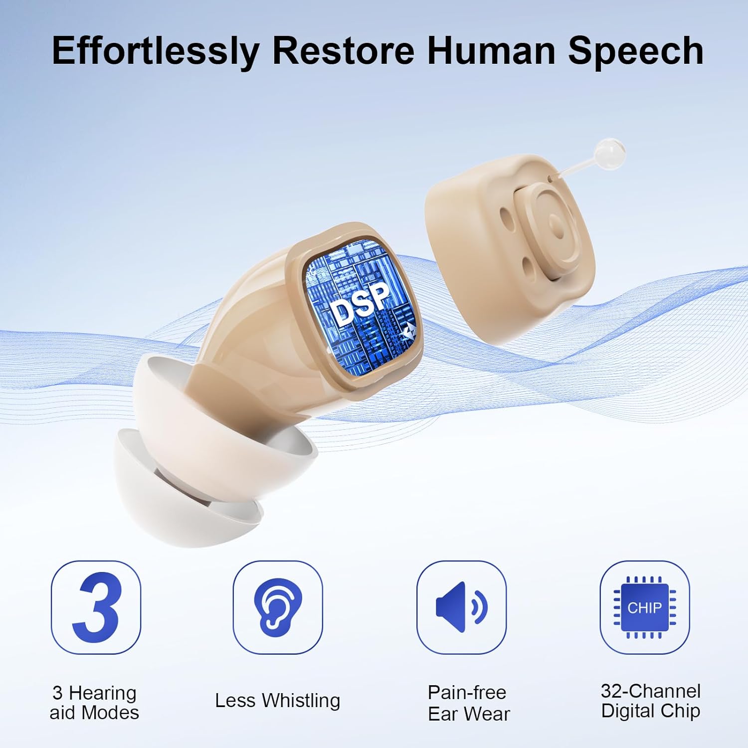 Mini Digital Hearing Aids,Hilmadax Noise Cancelling Hearing Amplifiers for Seniors,Rechargeable Hearing earbuds with Crystal Clear Sound