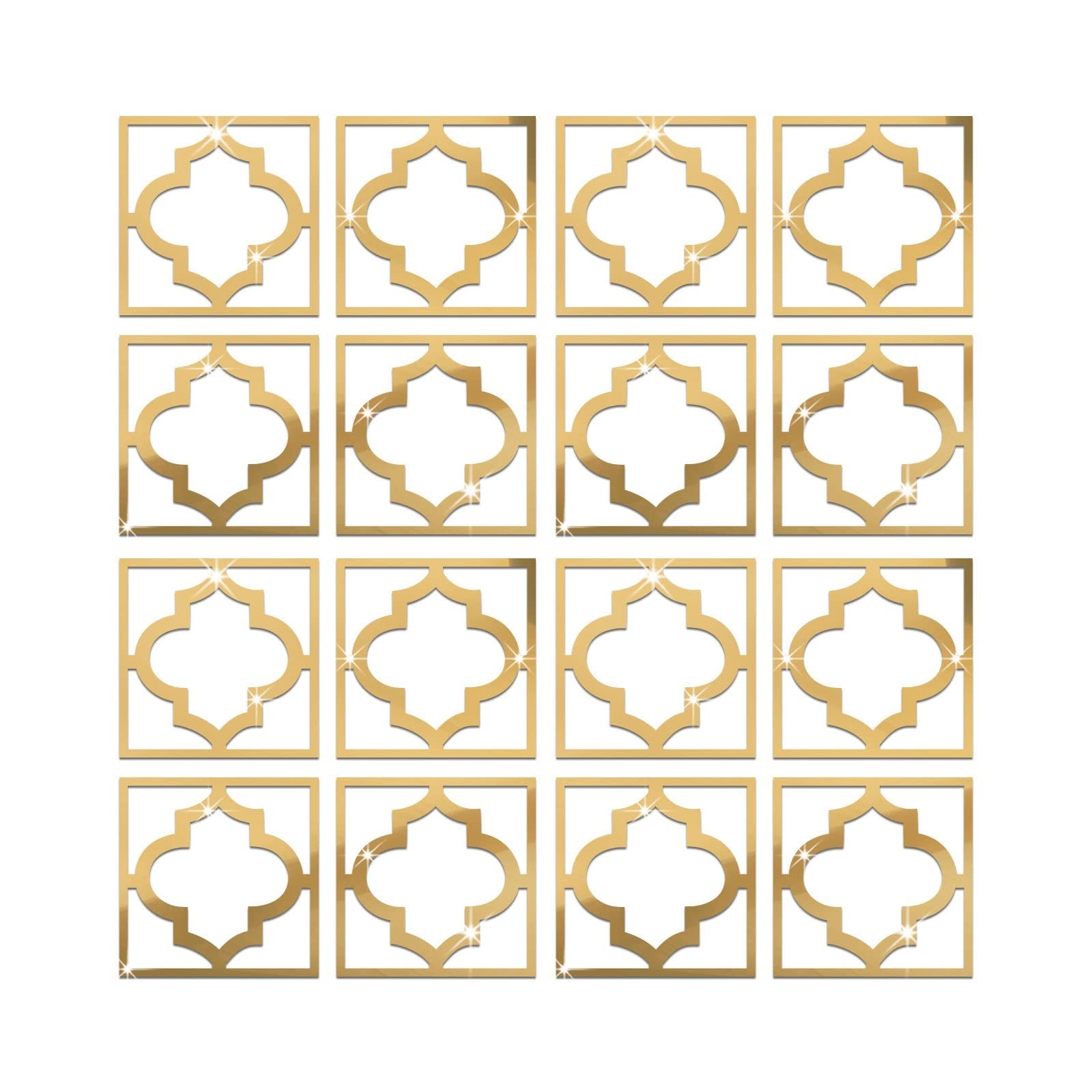 Lot de 16 miroirs autocollants pour meubles et armoire décorative