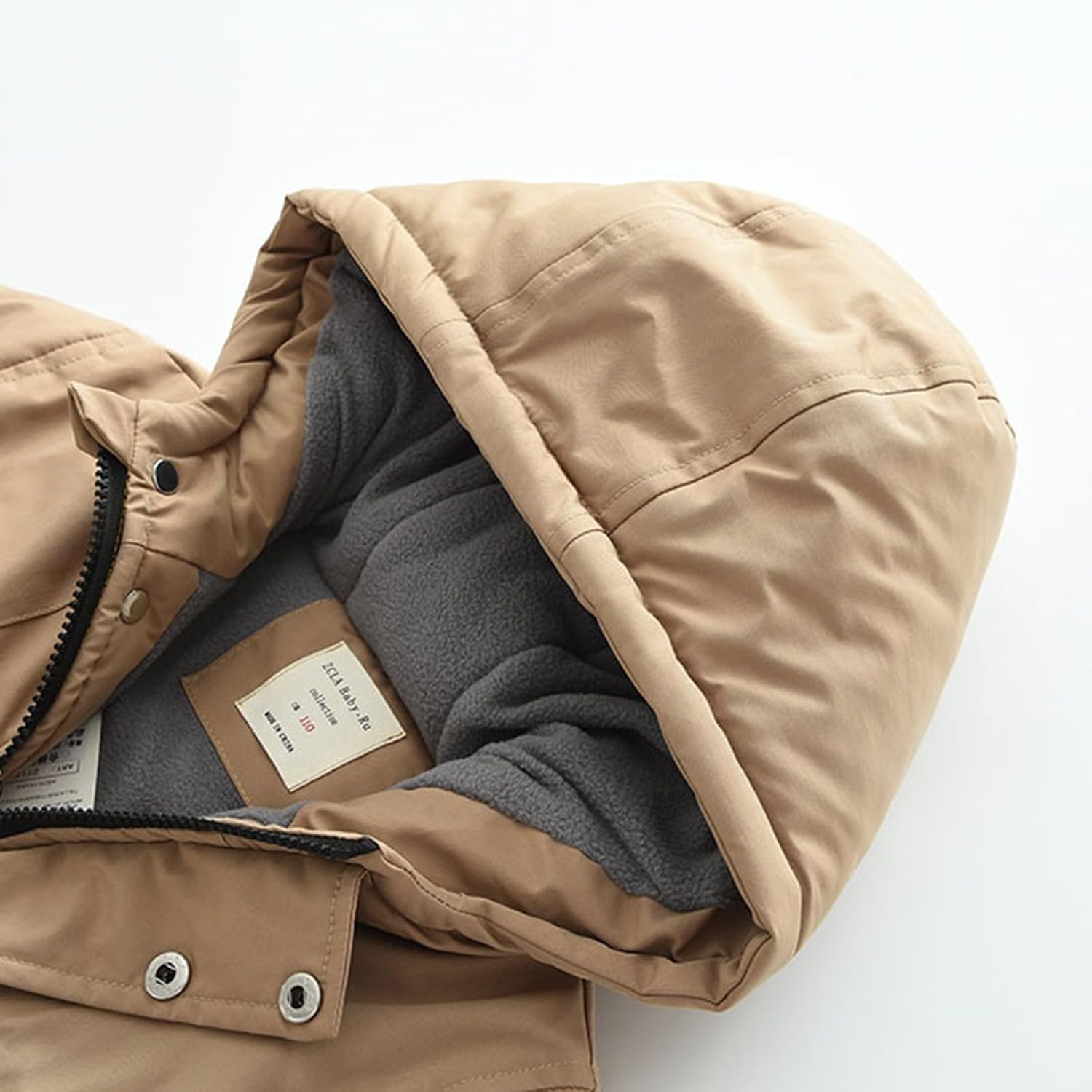 Kids Boys Fleece Lined Winter Jacket Hooded Zip Up Windproof Puffy Outerwear Warm Comfy Coat Clothes with Pocket