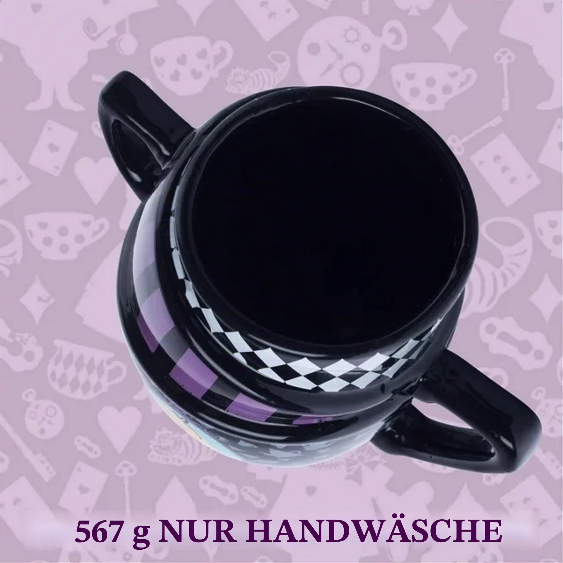 Silver Buffalo Disney Tim Burton Alice im Wunderland gestapelte Teetasse 3D geformte Keramik-Kaffeetasse, 590 ml