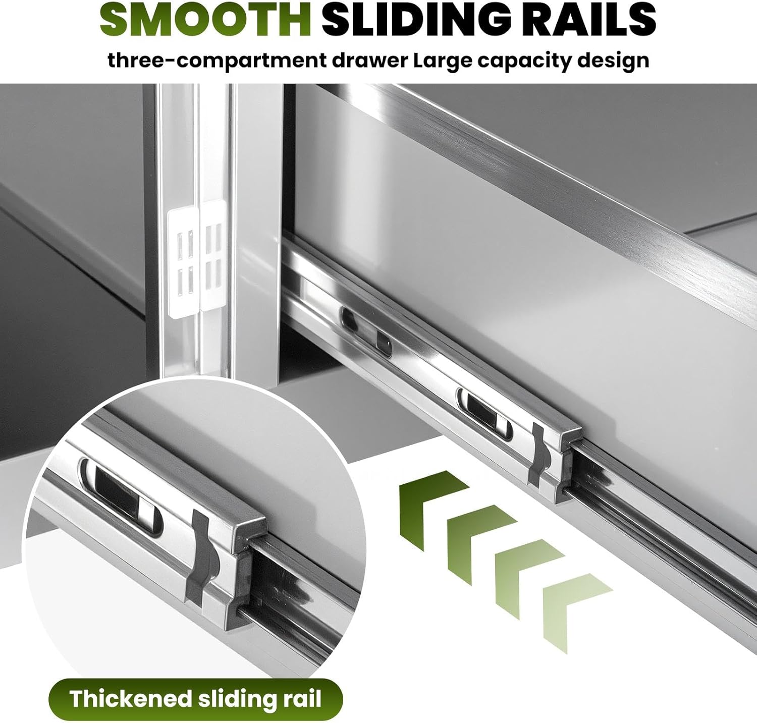 28x19 Inch Outdoor Kitchen Drawer Combo, 304 Stainless Steel Triple Barbecue Access Drawer with Embedded Handle, Flush Mount Storage Cabinet for Outdoor Kitchen, BBQ Island, Patio Grill Station