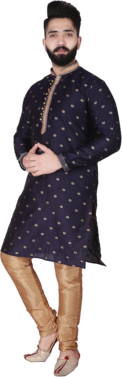 Pro-Ethic Style Developer Men's Silk Printed Kurta Set - Image 3