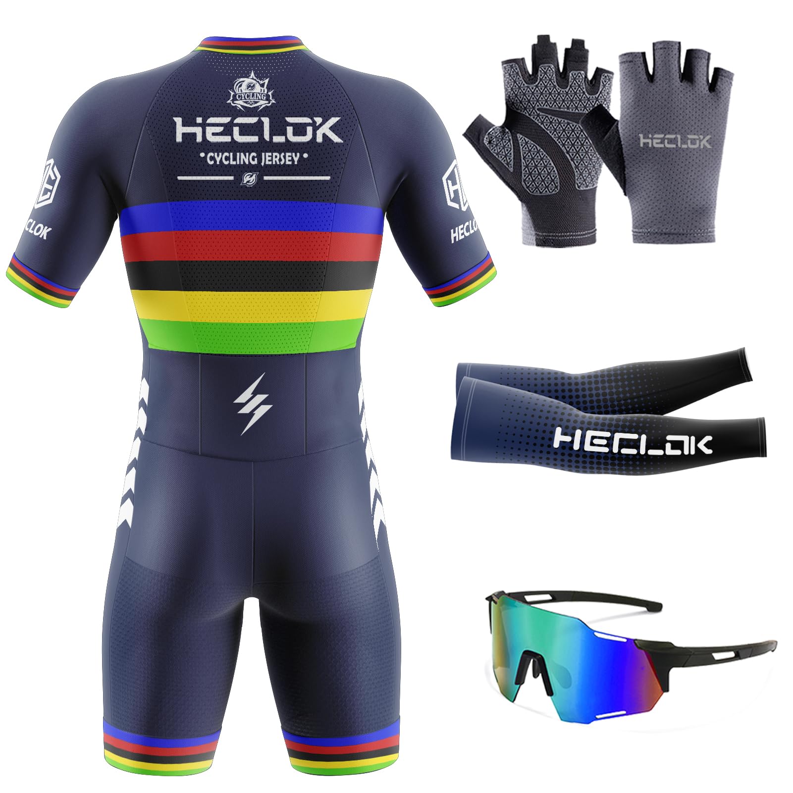 Skinsuit Cyclisme Homme Manches Courtes – 9D Gel, 3 Poches