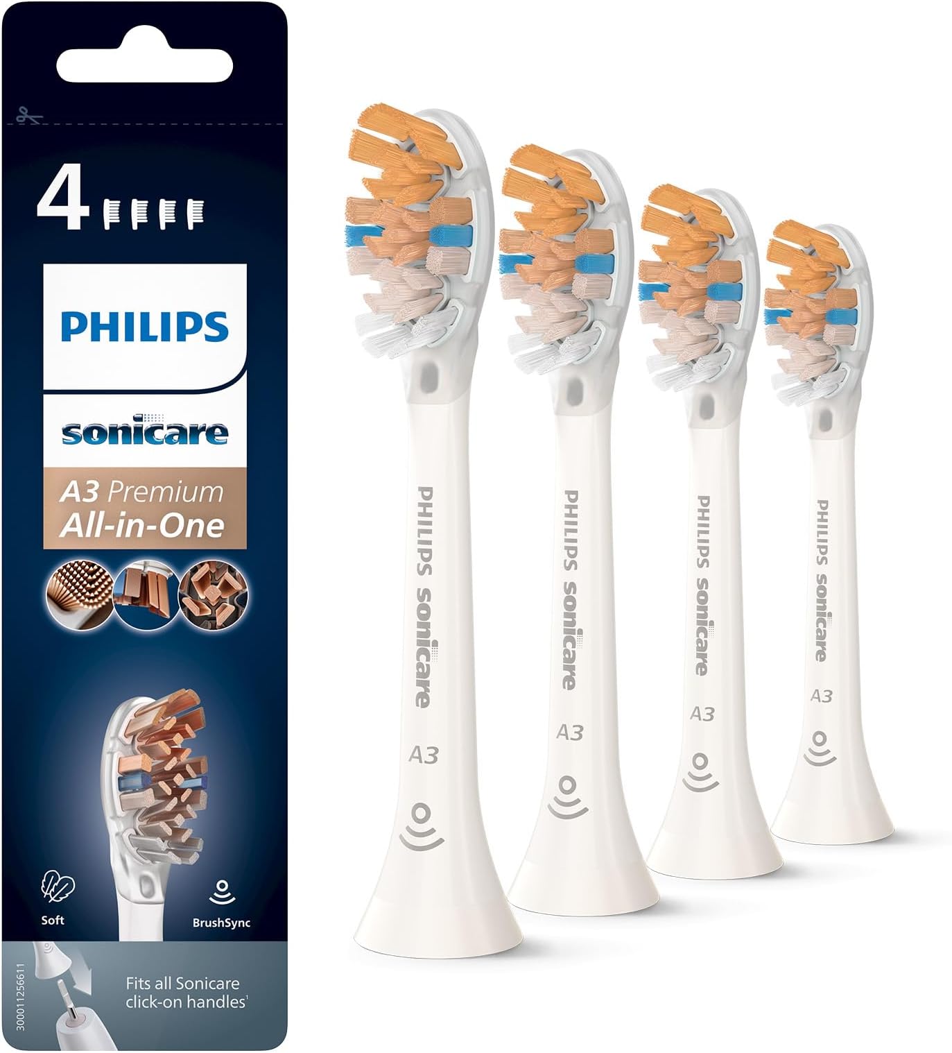 Philips Sonicare Genuine A3 Premium All-in-One Replacement Electric Toothbrush Head – Outdated Product
