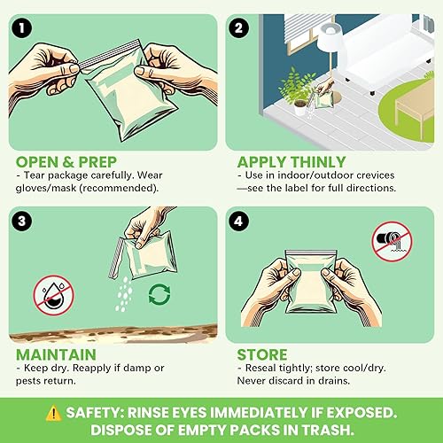 Miniatura 3 de Control de insectos y plagas de tierra de diatomeas, asesino de insectos gateantes con menta, seguro para el hogar y el jardín, hormigas,