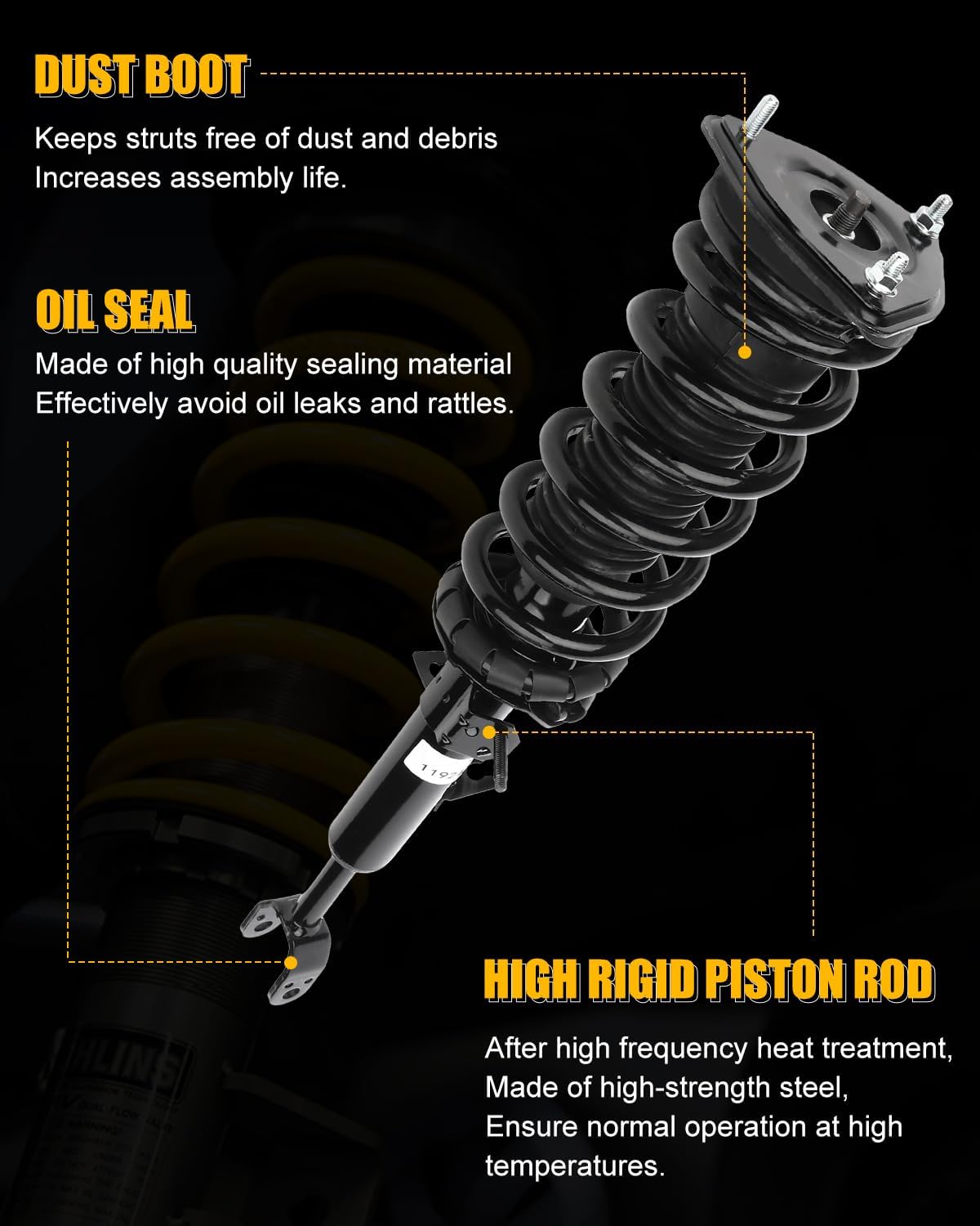 Front Complete Strut Coil and Spring Assembly Fits for 2004-2006 for Nissan for 350Z 3.5L, 2003-2006 for Infiniti for G35 3.5L, Struts Shocks Kit Replace 11393