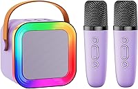 Vista 1 de Mini máquina de karaoke con altavoz para niños y adultos, portátil con Bluetooth y 1-2 micrófonos inalámbricos, regalos de Navidad y cumpleaños
