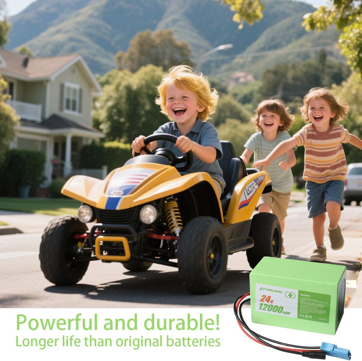 24V 12Ah Ride-On Cars with 2A Adapter Compatible with Power Wheels, Peg Perego, Kid Trax 24V Toys | Lightweight 2X Longer Runtime | Over-Charge/Discharge Protection