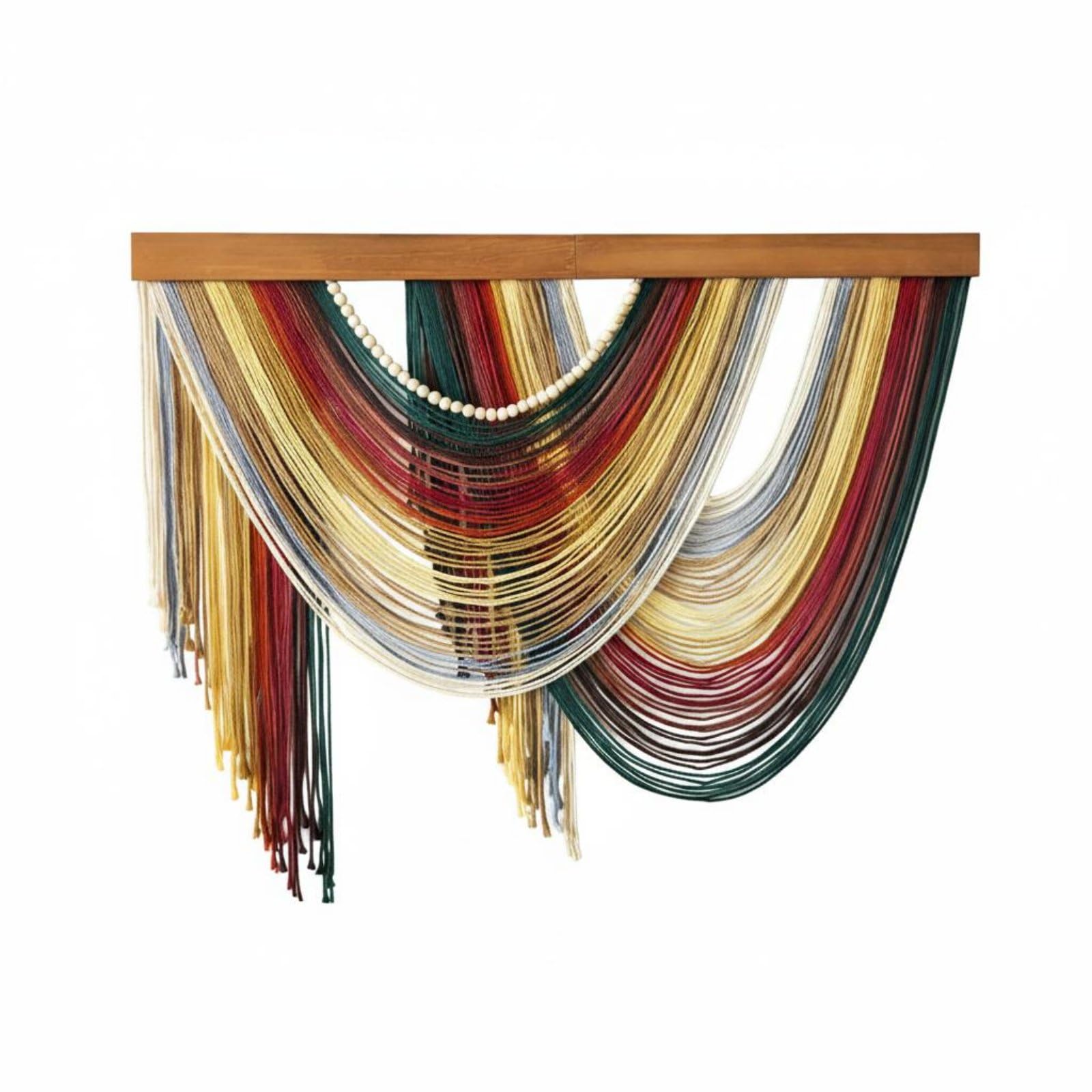 Macramé suspendu rouge en coton bohème pour déco de chambre cocooning