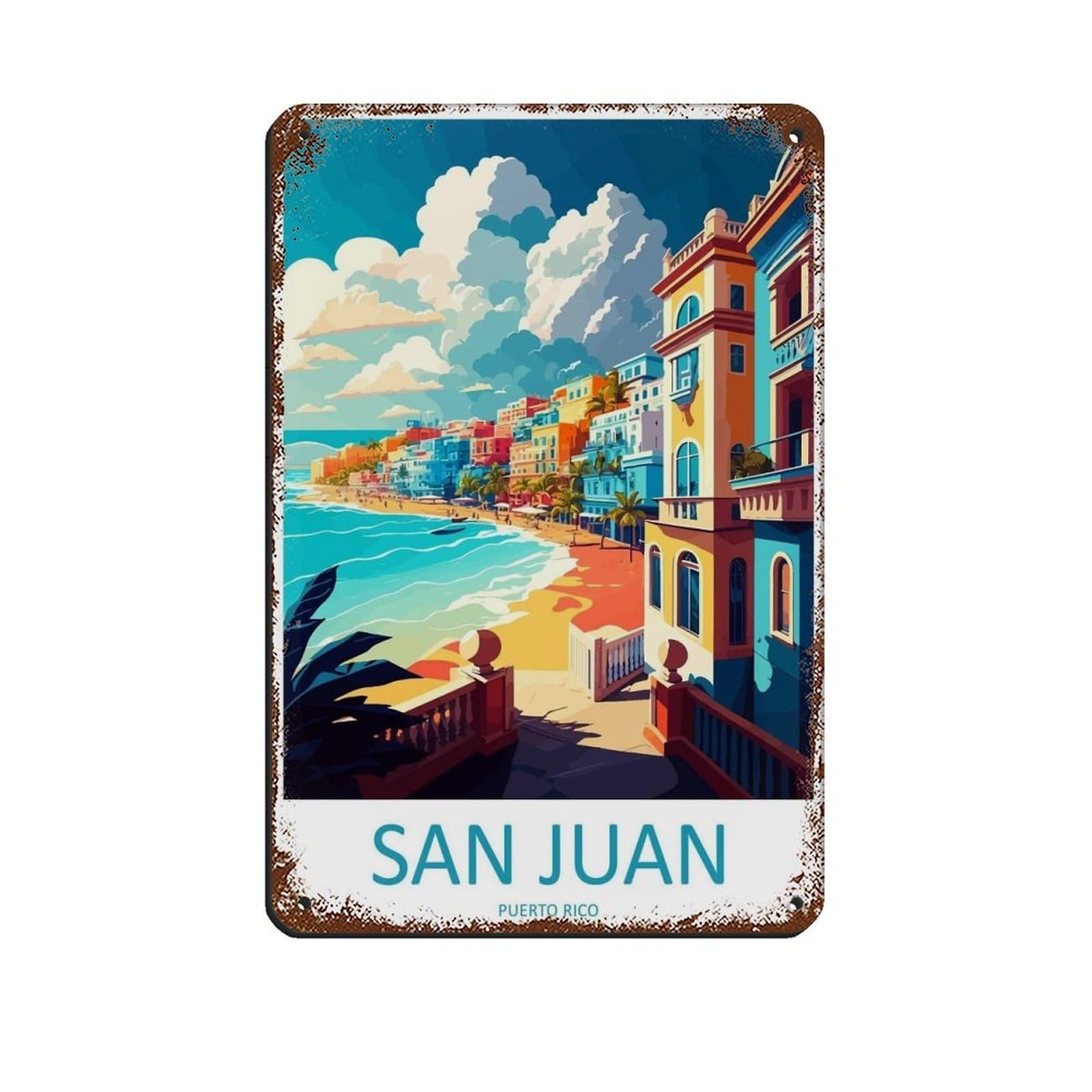 San Juan Travel Art Argentina Art Lover Gift (3) Retro Poster Metal Tin Sign Chic Art Retro Iron Painting Bar People Cave Cafe Family Garage Poster Wall Decoration 8x12inch(20x30cm)