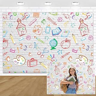 Fabric 7x5ft Back to School Photography Backdrop Welcome Classroom Banner