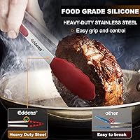 Vista 2 de Pinzas para cocinar, pinzas de cocina de 7, 9 y 12 pulgadas con punta de silicona, resistentes al calor de 600 grados, pinzas de bloqueo de metal