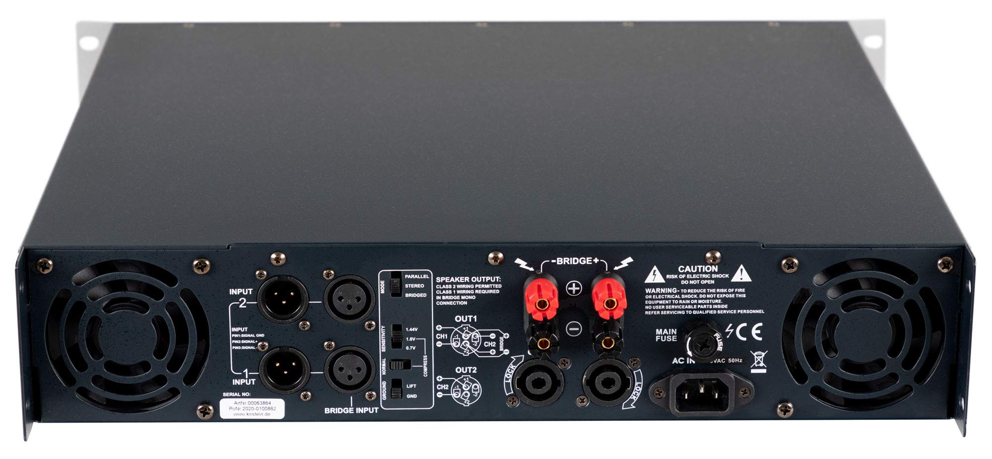Pronomic TL-200 Finale: amplificatore stereo 2x500W@2O, ventola termoregolata, modalità Parallel/Stereo/Bridge, circuiti protezione, uscita Class AB.