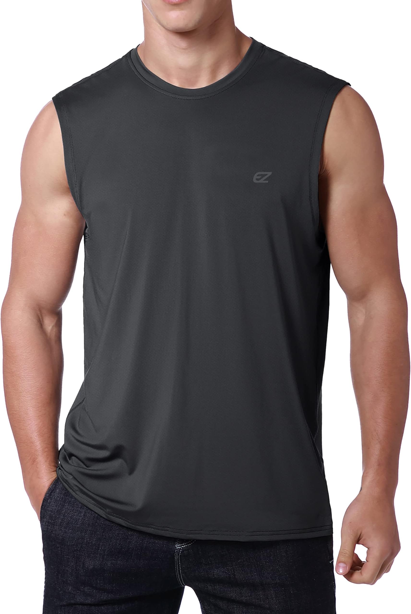 - Men's Workout Sleeveless Shirts UPF 50+ Summer Beach Swim Shirt Quick Dry Gym Muscle Fitness Running Tank Tops