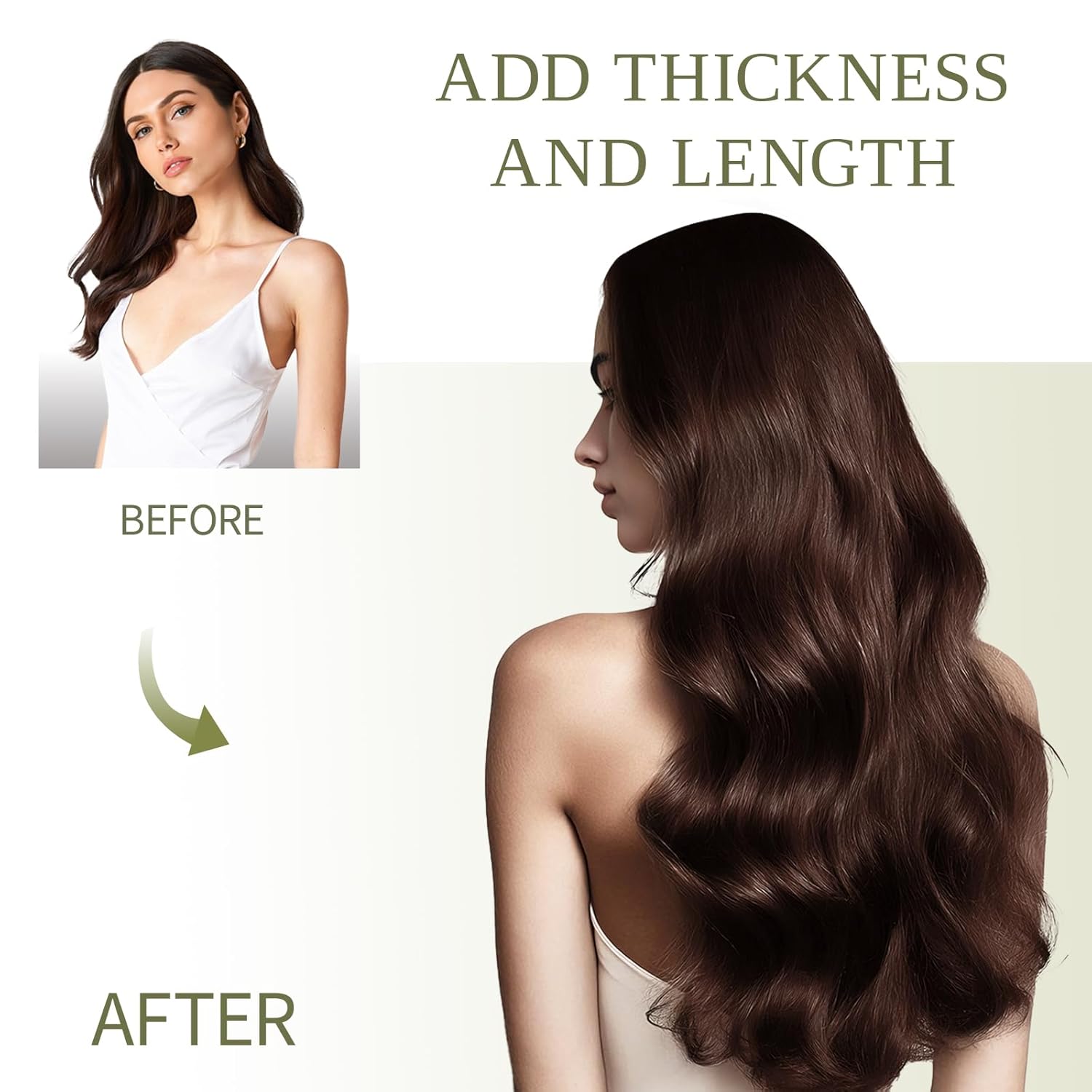 DNE Clip in Hair Extensions Real Human Hair 22inch 120g 7pcs 100% Remy Human Hair Extensions Double Wefted Clip-Ins for Women, #2 Dark Brown