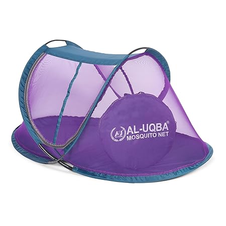 AL-UQBA Cotton Kids Foldable Polyester Quality ( 0 to 2 Years Baby ) Mosquito Net (Purple)