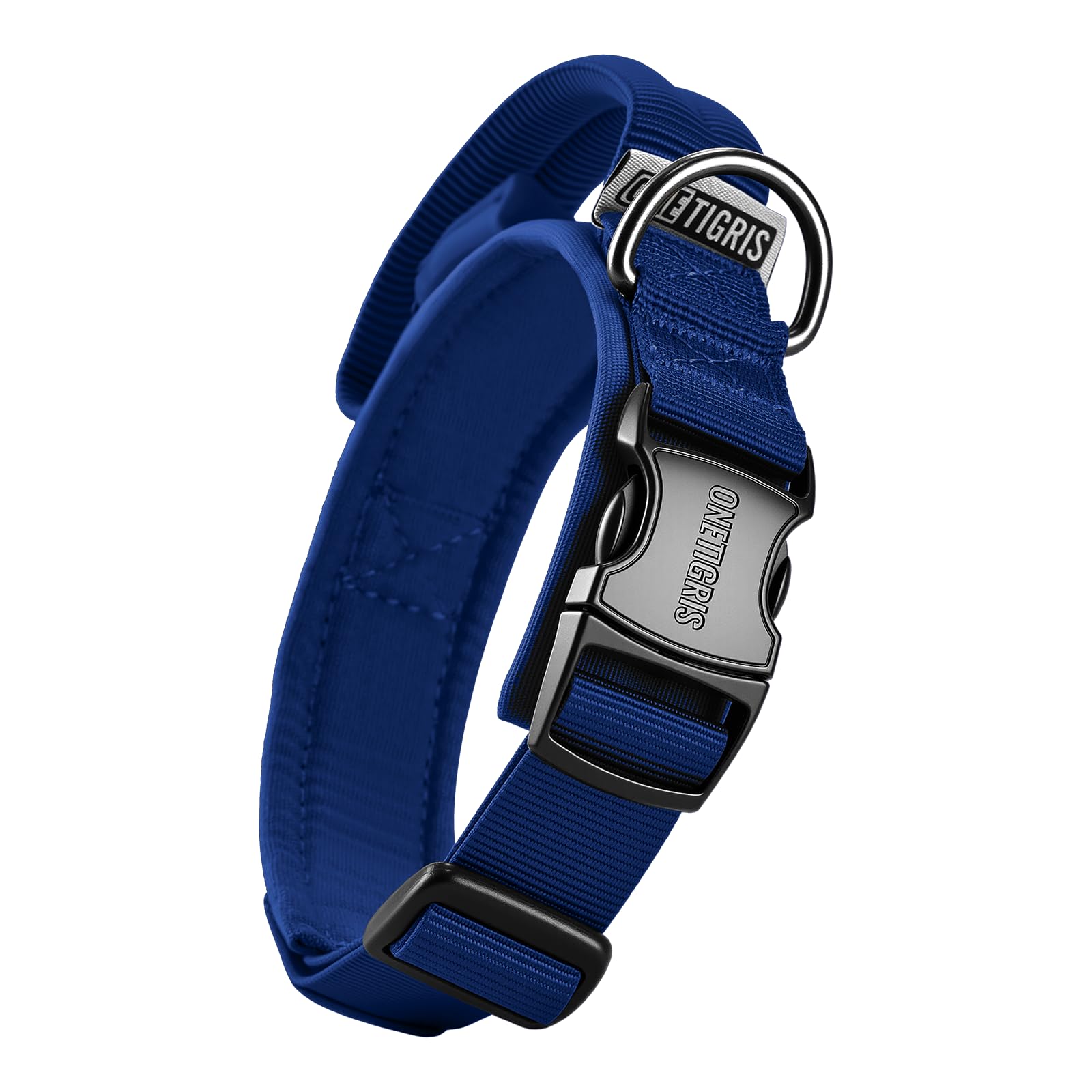 OneTigris Hunde Halsband mit Metallschnalle für Hunde Blau S
