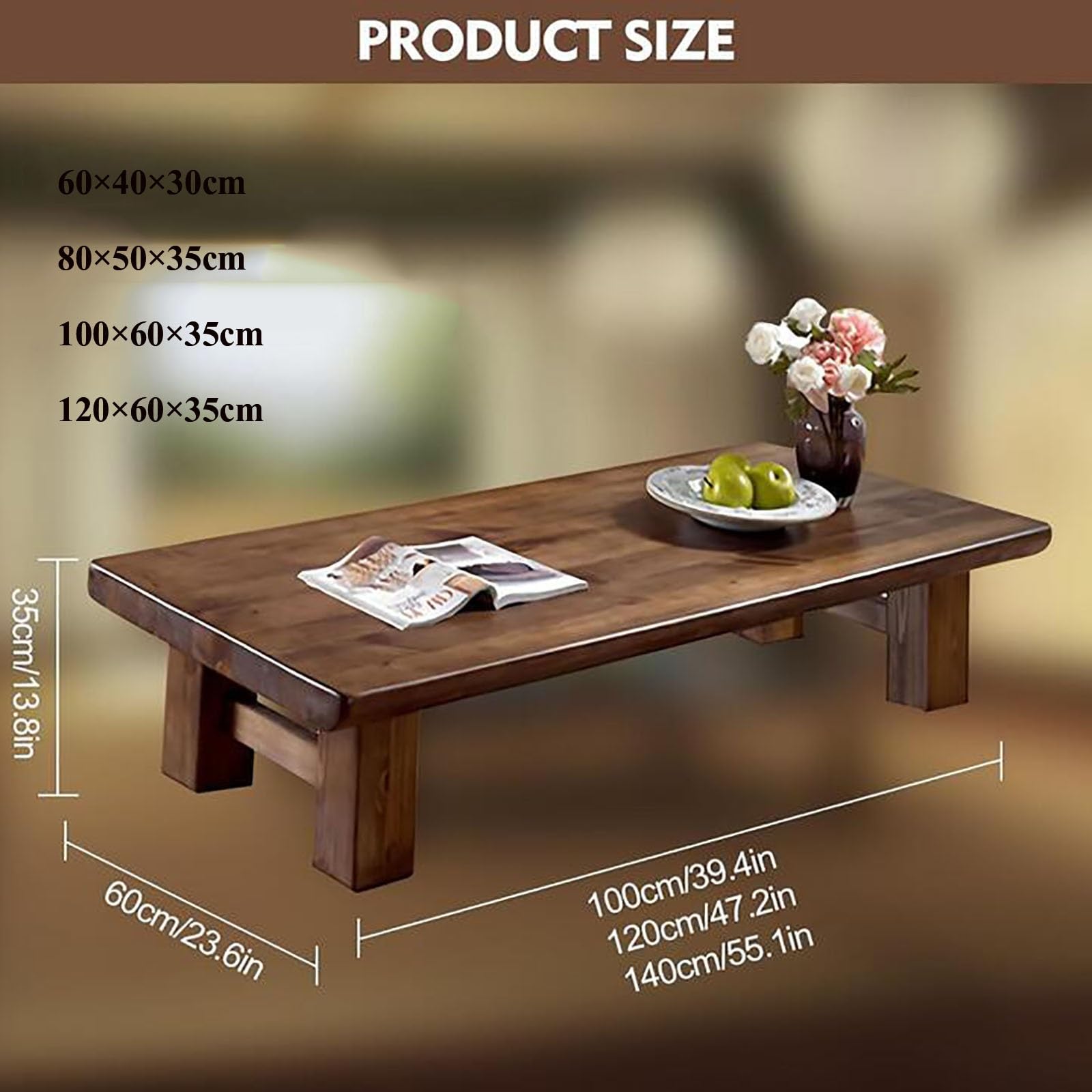 Japanese-Style Coffee Table for Living Room Sofa Side, Study