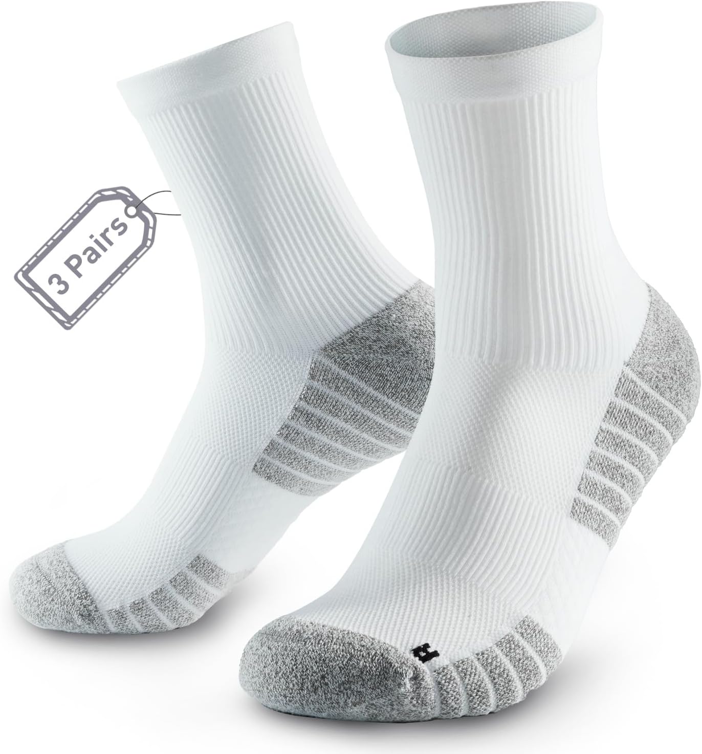 HUEGLO 3 Pairs Neuropathy Compression Socks For Women Men Neuro Socks Ankle Trainer Running Sports Socks Non slip Plantar Fasciitis Support Socks