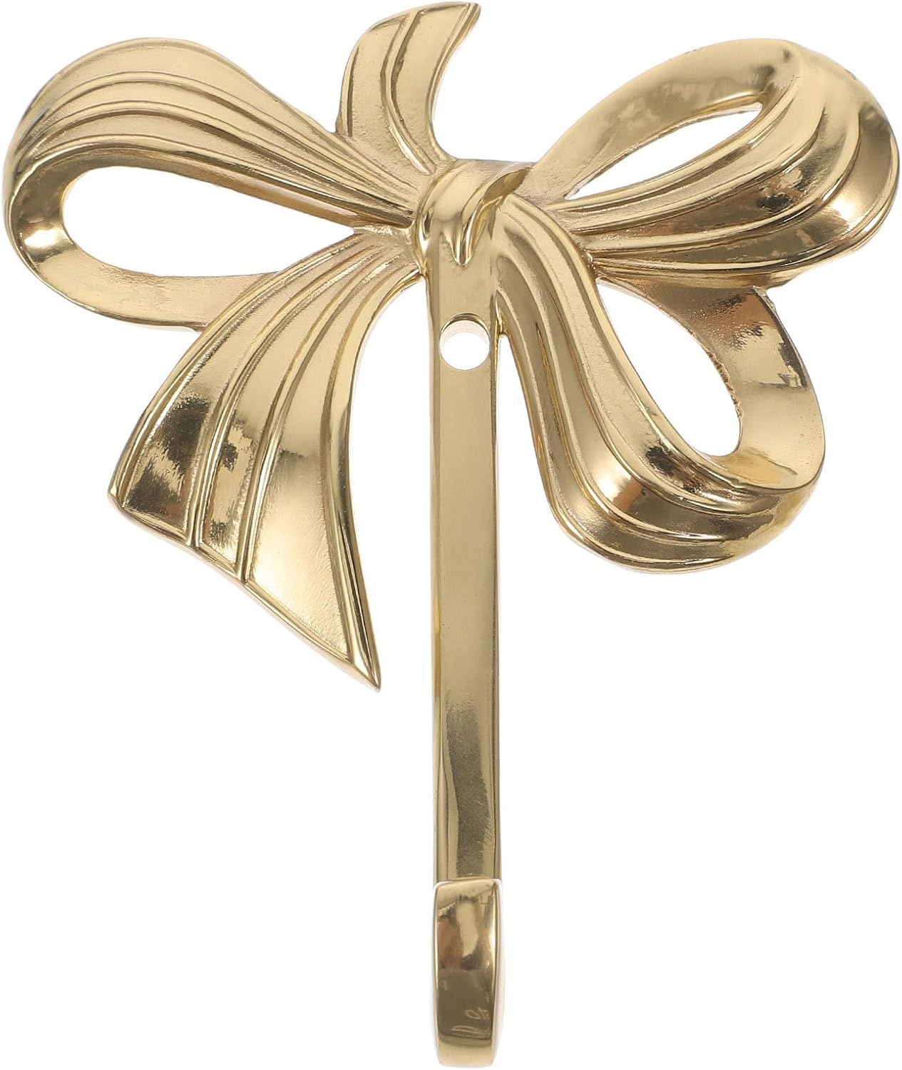 MAGICLULU Vintage Brass Bowknot Wall Hook for Home Use, Elegant Bow-Shaped Decorative Hook Versatile Use for Hanging Handbags and Keys, Small Stylish Coat and Purse Hanger