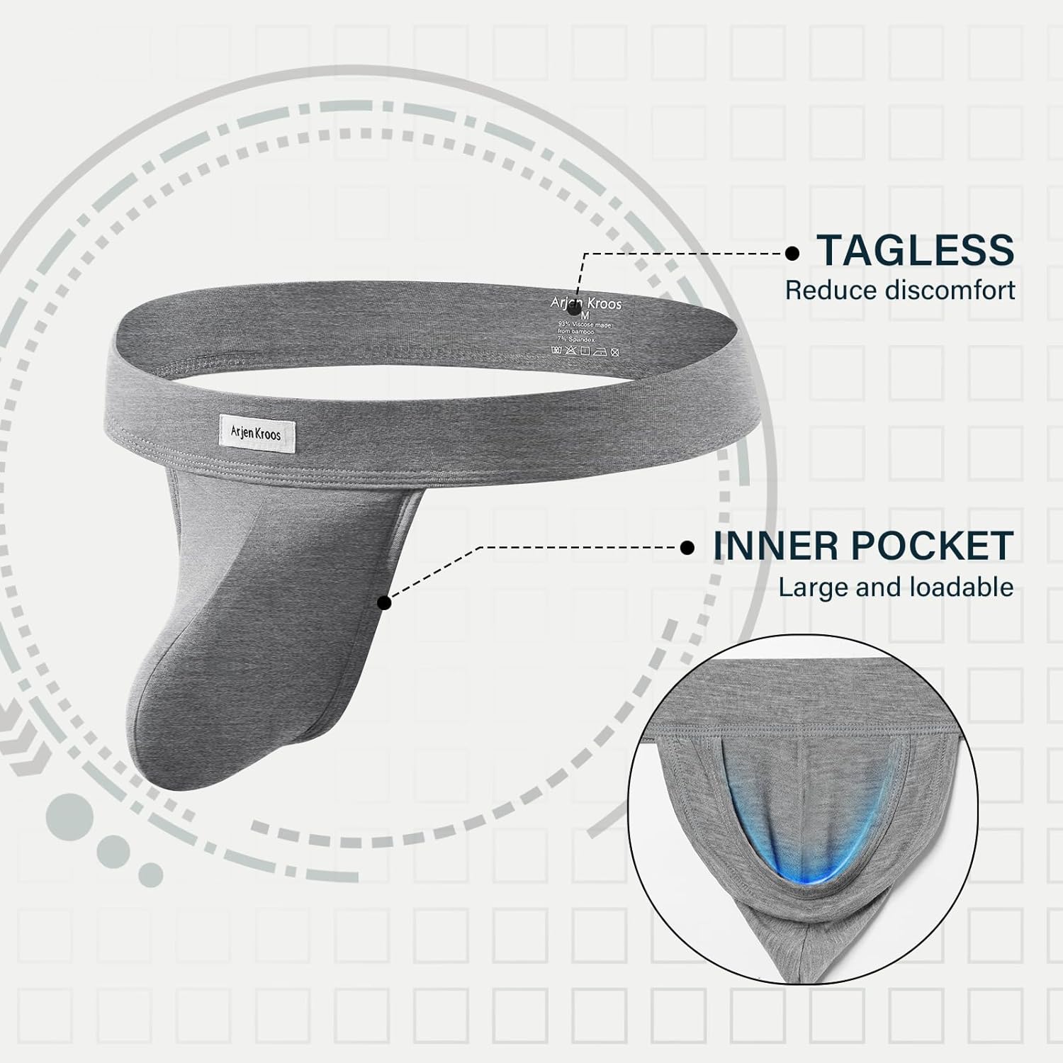 Arjen Kroos Jockstraps for Men Sexy Thong Underwear Dual Pouch Jock Strap Athletic Supporter - Image 5